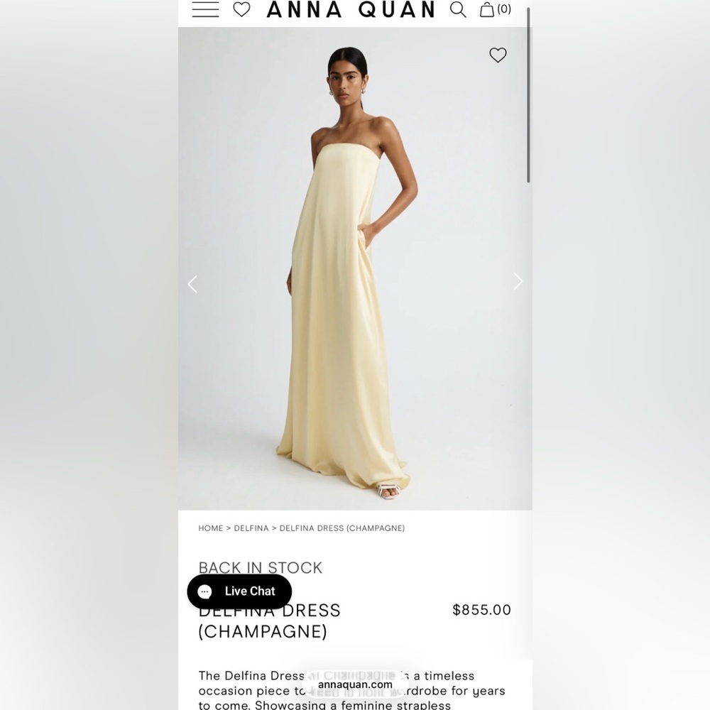 Anna Quan Strapless Maxi Dress